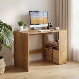 Compact Computer Desk With Storage Shelves Writing Workstation White - thumbnail 4