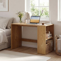 Compact Computer Desk With Storage Shelves Writing Workstation White - thumbnail 3