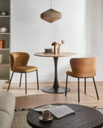 Beliani Set Of 2 Dining Chairs Hoskin Faux Leather Brown - thumbnail 2
