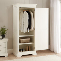 The Furniture Market Wilmslow White Painted 1 Door Single Wardrobe - thumbnail 3