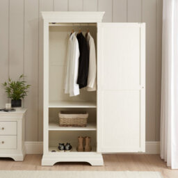 The Furniture Market Wilmslow White Painted 1 Door Single Wardrobe - thumbnail 1