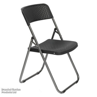 Garden Gear Set Of Four Folding Dining Chairs Rattan Effect
