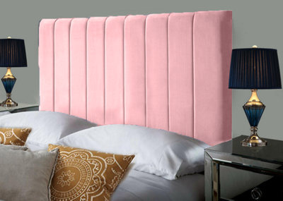 "Adore Designs Portland Plush Velvet 4Ft6 Double 36"" Headboard -  Pink"