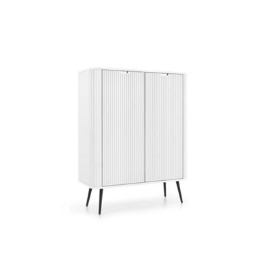 Arte Radiant Zova Highboard Cabinet H1290mm W1030mm D390mm In Pristine White - Luminous Storage Sanctuary - image 1