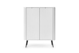 Arte Radiant Zova Highboard Cabinet H1290mm W1030mm D390mm In Pristine White - Luminous Storage Sanctuary - thumbnail 3
