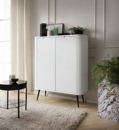 Arte Radiant Zova Highboard Cabinet H1290mm W1030mm D390mm In Pristine White - Luminous Storage Sanctuary - thumbnail 4