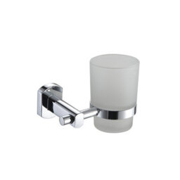 Showerdrape Admiralty Chrome Stainless Steel & Glass Wall Mounted Toothbrush Holder - thumbnail 2