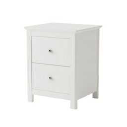 Core Products Nairn White 2 Drawer Bedside Cabinet - Solid Wood Bedroom Storage 56 X 45 X 40Cm - thumbnail 2