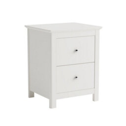 Core Products Nairn White 2 Drawer Bedside Cabinet - Solid Wood Bedroom Storage 56 X 45 X 40Cm - thumbnail 4