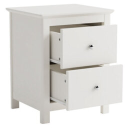 Core Products Nairn White 2 Drawer Bedside Cabinet - Solid Wood Bedroom Storage 56 X 45 X 40Cm - thumbnail 8