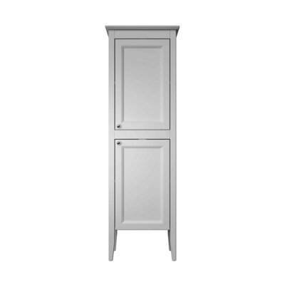 Heritage Winterbourne Tall Satin Mist Grey Double Freestanding Bathroom Cabinet (H)156.5Cm (W)45.2Cm - image 1