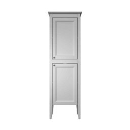 Heritage Winterbourne Tall Satin Mist Grey Double Freestanding Bathroom Cabinet (H)156.5Cm (W)45.2Cm - thumbnail 1