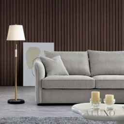 Aluxo Rubin Boucle Right Hand Corner Sofa Pebble Grey 3-4 Seater Curved Island - thumbnail 3