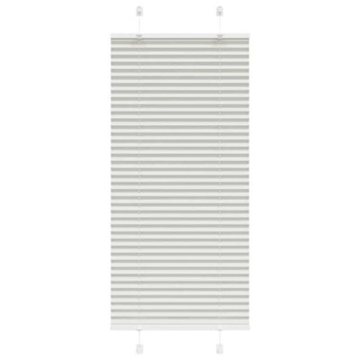 Berkfield Pleated Blind Light Grey 65X100 Cm Fabric Width 64.4 Cm Polyester - image 1