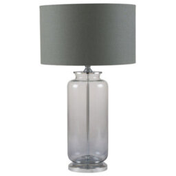 Pacific Lifestyle Grey Ombre Glass Table Lamp With Grey Lampshade - thumbnail 1