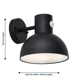 First Choice Lighting Arkle - Black Motion Sensor Outdoor Wall Light - thumbnail 4