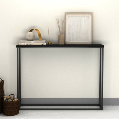 Urbn-Living Urbnliving 75 Cm Height Wooden Free Standing Hallway Console Table Living Room Shelf Display Metal Legs(Black) - image 1
