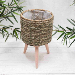 Seagrass Indoor House Planters With Wooden Legs (9953) - Large - thumbnail 6
