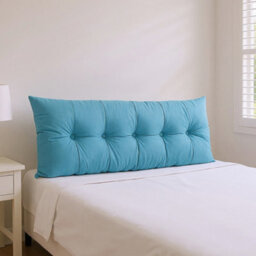 Living And Home Blue Removable And Washable Chenille Cushion Headboard Pillow, 150Cm W X 60Cm H - thumbnail 2