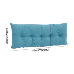 Living And Home Blue Removable And Washable Chenille Cushion Headboard Pillow, 150Cm W X 60Cm H - thumbnail 9