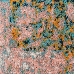 Loomed Blue Ochre Bold Distressed Abstract Shaggy Runner Rug 60X240Cm - thumbnail 5