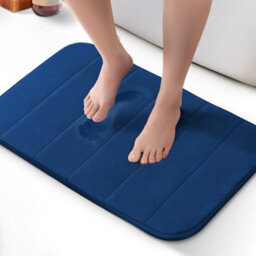 Keplin 50X80Cm Memory Foam Bath Mat Ultra Soft, Highly Absorbent, Non Slip, Machine Washable, Navy - thumbnail 1