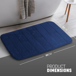 Keplin 50X80Cm Memory Foam Bath Mat Ultra Soft, Highly Absorbent, Non Slip, Machine Washable, Navy - thumbnail 2