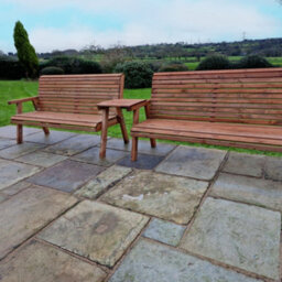 Churnet Valley Garden Furniture Ltd Valley 6 Seat Set 2X3B Straight Tray - thumbnail 1