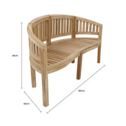 Charles Bentley Solid Wooden Teak Garden Outdoor San Diego Bench 5.2Ft 3 Seater - thumbnail 8