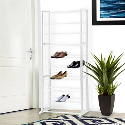 10 Tier Vertical Shoe Rack Tall Narrow Shelf Storage Organizer - image 1