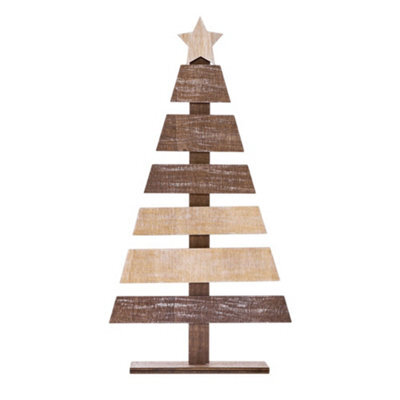 Midocean Puinen Wooden Christmas Tree Decoration Wood (One Size) - image 1