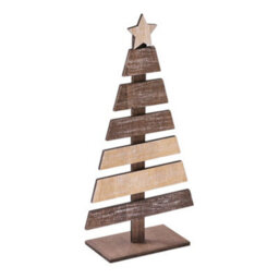 Midocean Puinen Wooden Christmas Tree Decoration Wood (One Size) - thumbnail 2
