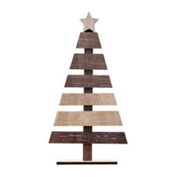 Midocean Puinen Wooden Christmas Tree Decoration Wood (One Size) - thumbnail 3