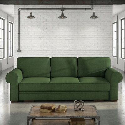 Bukiet Sofa Bed For Living Room With Sleeping Function Storage Compartment Wood Frame 256X103X95Cm 147X200Cm Green - image 1