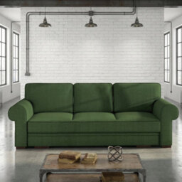 Bukiet Sofa Bed For Living Room With Sleeping Function Storage Compartment Wood Frame 256X103X95Cm 147X200Cm Green - thumbnail 1