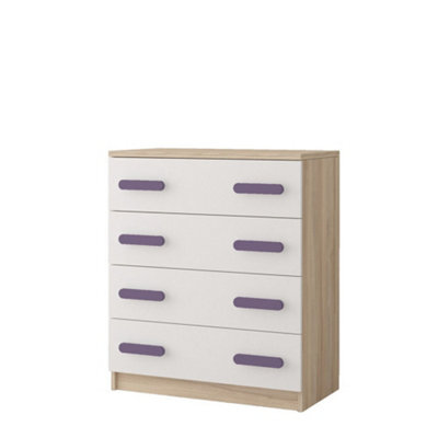 Arte Elegant Oak Sonoma And White Chest H930mm W800mm D400mm - Heather Handles For Soft Interiors - image 1