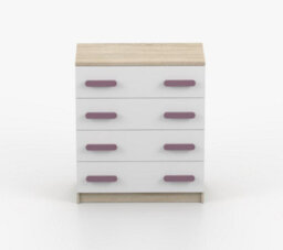 Arte Elegant Oak Sonoma And White Chest H930mm W800mm D400mm - Heather Handles For Soft Interiors - thumbnail 2