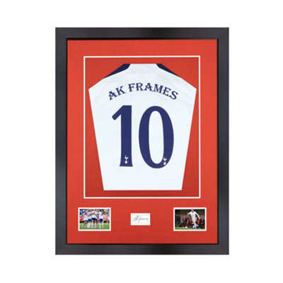 "AK Frames 77.5X58.5Cm Matte Black Shirt Frame With Poppy Red Mount -49X42.5Cm Shirt Window -5X.3.5"" Photos - 7.5X4.5Cm Name Plate" - image 1