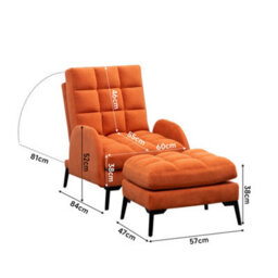 Living And Home Orange Frosted Fleece Recliner Armchair Reclining Chair Lounge Chair Sofa Chair With Thickened Footstool - thumbnail 5