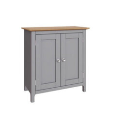 Fwstyle Taberno 2 Door Sideboard Storage Cabinet Dove Grey & Oak (H) 67 (W) 65 (D) 33Cm - thumbnail 4