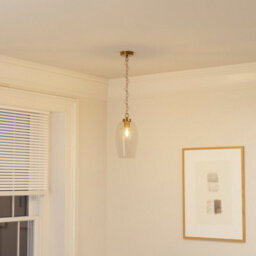 GoodHome Rochford Vintage Satin Antique Brass Effect Pendant Ceiling Light, (Dia)170mm - thumbnail 1