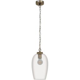 GoodHome Rochford Vintage Satin Antique Brass Effect Pendant Ceiling Light, (Dia)170mm - thumbnail 3