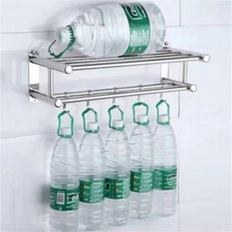 Stainless Steel Towel Rail Holder Wall Mounted Rack Shelf Bathroom - thumbnail 4