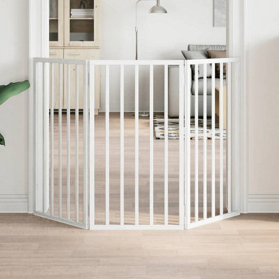 Vidaxl Dog Gate Foldable 3 Panels White 150 Cm Poplar Wood - image 1