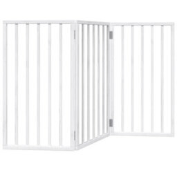 Vidaxl Dog Gate Foldable 3 Panels White 150 Cm Poplar Wood - thumbnail 6