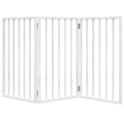 Vidaxl Dog Gate Foldable 3 Panels White 150 Cm Poplar Wood - thumbnail 4