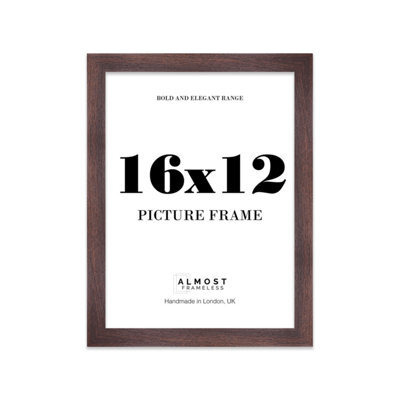 "18X18"" Walnut Picture Frame - 18X18"" Square Frame With 17X17"" Mount For 18X18""/17X17"" Pictures Moderrn Style Thin Edge, 1 Pack" - image 1