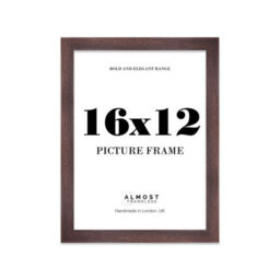 "18X18"" Walnut Picture Frame - 18X18"" Square Frame With 17X17"" Mount For 18X18""/17X17"" Pictures Moderrn Style Thin Edge, 1 Pack" - thumbnail 1
