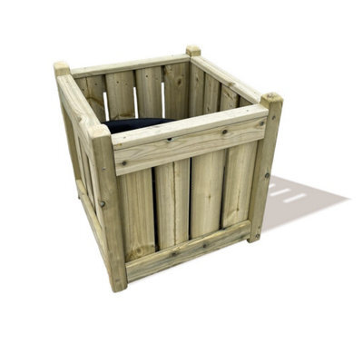 Churnet Valley Garden Furniture Ltd Elegant Square Planter - Timber - L50 X W50 X H49 Cm - Fully Assembled