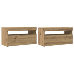 Berkfield Modern Tv Cabinet With Led Lights Artisan Oak 75X35X40 Cm Engineered Wood - thumbnail 1